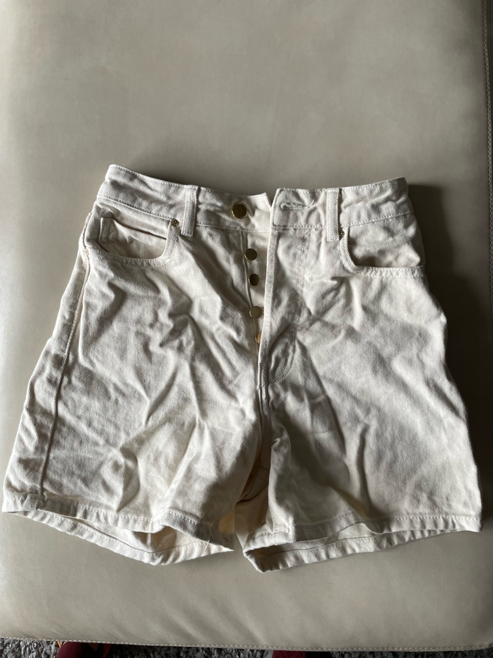 Zara Cream Denim Short